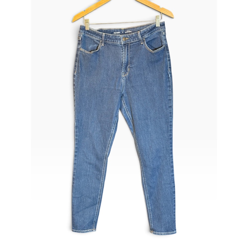 Old Navy High-Rise Super Skinny Jeans Womens 12 Blue Stretch Denim Medium Wash